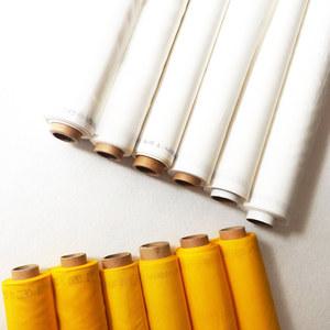 실크 스크린 메시 폴리에스터 직물 72T 77T 80T 90T 48um 165cm 흰색 노란색