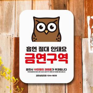 안내판 금급표지판 NSS 022 부엉이눈 금연구역