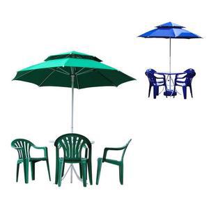스 야외심플용 파라솔 테이블 세트 정원 의자 4개