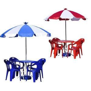 스 야외고급 테이블 세트 정원 의자 4개 파라솔 대형