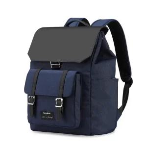 Samsonite VERCLLI 남성 캐주얼 컬러 블로킹 플랩 디자인 메탈 버클 백팩 96Q 01124