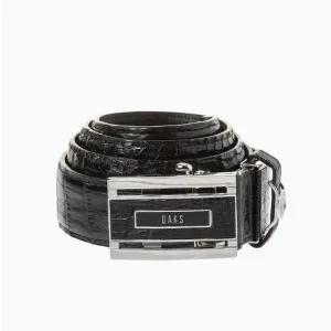 [닥스]블랙 프리미엄 악어가죽 DAKS 로고 자동벨트 DBBE5F703BK_s