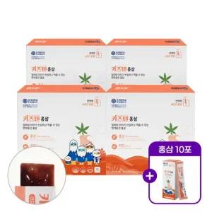 +홍삼 10포)연세 키즈텐 국내산 6년근 홍삼 아연 젤리 스틱 블루베리맛 20g x 30포  4박스