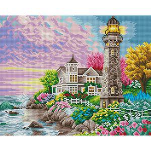 등대가 있는 풍경 (캔버스) 보석십자수 40x50