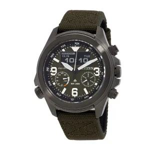 시티즌 프로마스터 랜드 아날로그-디지털 그린 다이얼 남성용 시계 JV1005-02W