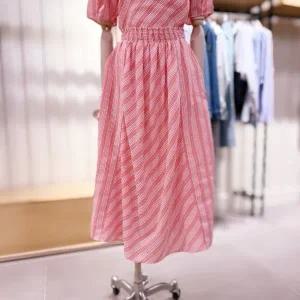 [대구백화점] [시에로]스트라이프 배색 스모킹 롱스커트(SF2DBSKF102)