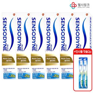 [약국용] 센소다인치약 멀티케어 120gX6개 시린이 충치예방+잇몸칫솔2개