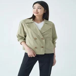 [지센]스판 숏 트렌치 코트 LCCAO326_LK