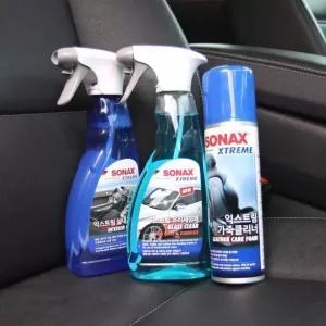 소낙스 익스트림 실내 세차 3종 세트 클리너 유리세정제 가죽클리너 셀프 자동차 청소