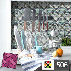 B스티커타일 506 청혼합 다마스크 데코 타일시트 (WFHU43Z)