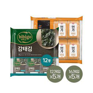 비비고 감태김 12봉 x5개+재래김 16봉 x5개 (총 140봉)