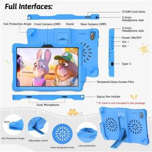 스탠드 실리콘 케이스, 10.1 인치 KST102SF 안드로이드 12 태블릿 PC, 3GBRAM, 32GB ROM, T310 쿼드 코어