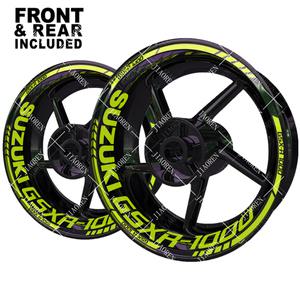 비닐 스즈키 Gsxr1000 휠 플루오 노란색 데칼 림 스티커 로고 세트