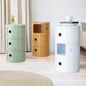 심플 3단 수납장 원형 플라스틱 선반 소품 정리대 향수 인테리어 화장품 정리함 서랍장