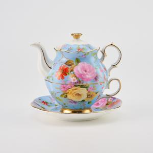 티로직 다이애나 골드림 티포원 로얄로즈 1인 찻잔 티팟세트