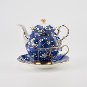 티로직 다이애나 골드림 티포원 블루체리 1인 찻잔 티팟세트