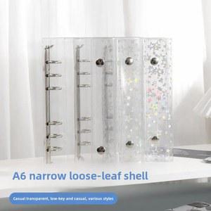 바인더 노트북 더블 A6 하프 투명 PVC 커버 버클 바인딩