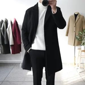 가성비 남자 겨울 싱글 울 코트 3온스 누빔