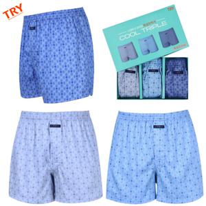 속옷MOA 트라이 남성용 쿨트리플 시원하고 쾌적한 죽섬유박서 트렁크팬티(3매입)/J03