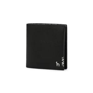 헤지스 액세서리 25FW [백화점BEST][CHESTER] 블랙 체크장식 소가죽 중지갑 HJWA5F295BK