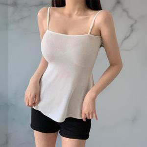 여자 여름나시 후레아 탑 끈 뷔스티에