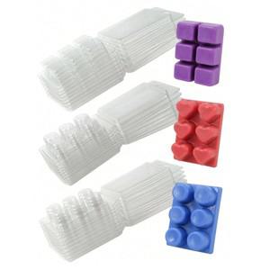 10pcs 왁스 용융 금형 왁스 용융 조개 껍질 금형 사각형 6 캐비티 투명 플라스틱 큐브 트레이 양초 만들기