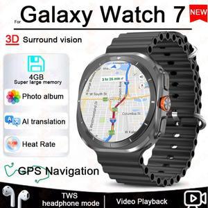 삼성 갤럭시 7 스마트 워치 남성용 스포츠 스마트 워치, 4GB 블루투스 통화, 심박수, GPS 경로, 1.32 인치