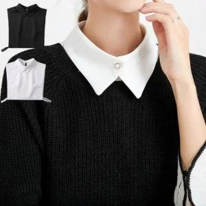 넥케이프 진주 장식 여성용 레이어드 2컬러 스타일링 (WFHZE3I)