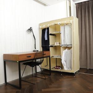 간이 조립식 부직포 옷장 올인원 모듈 파이프 시스템 고정 행거 비키니옷장