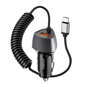 코시 카모 51W C타입 스프링 케이블 초고속 차량용 충전기 (PD+QC3.0) CGR2273AT