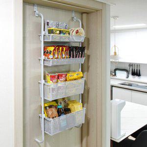 노바리빙 촘촘 다용도 문걸이 수납 선반 4단