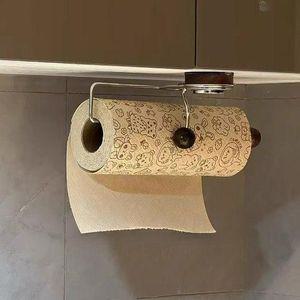 흡착식 키친타올거치대 무타공 욕실 페이퍼걸이 월넛 원목