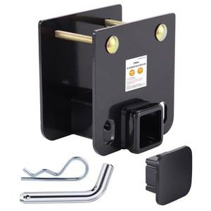 온애이 히치 커버가 있는 오후 RV 범퍼 2인치 리시버 어댑터 3500파운드 용량 4인치 트레일러 견인 화물 운반 자전거