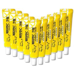 웰빙헬스 예쁜얼굴 비타민C 크림 피부광채 미백 기능성크림 25g 10개