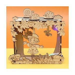 우드 가을 미니어처 허수아비 무빙 우드 액자 시어터 만들기