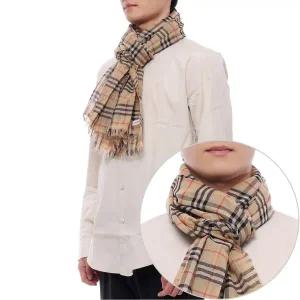 [버버리] 25SS 남성 체크 코튼 머플러 (8109209 SAND M 25S)