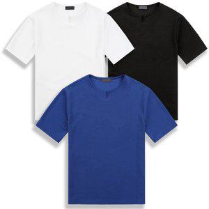 [디바옴므]여름 쿨링 슬릿 포인트 브이넥 반팔 티셔츠 쿨링 쿨론 냉감 아이스