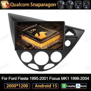 Ford Fiesta 용 Android 15 차량용 라디오 1995-2001 Focus MK1 1998-2004 QLED 네비게이션 헤드 유닛 GPS