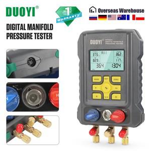 DUOYI 지능형 전자 냉매 HVAC 진공 테이블 매니폴드 게이지 에어컨 냉동 세트, R134A 500 PSI, 522A