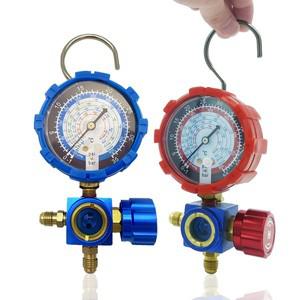 진단 매니폴드 프레온 게이지 세트 시력 유리 G1/4가 있는 R22/R410A/R134A/R410a용 고저압 A/C 냉동 도구