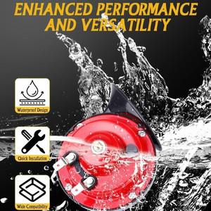 휘슬혼 12V 슈퍼 시끄러운 기차 경적 60DB 범용 방수 달팽이 자동차 보트 오토바이 스피커