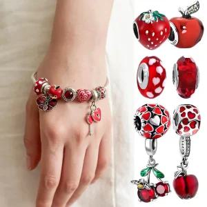 베리스톤 판도라팔찌 호환 참 레드 빨강 참 ( 판도라호환 하트 사과 댕글참 글라스참 )