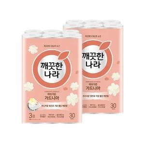 깨끗한나라 3겹 허브가든 가드니아, 27m, 30롤, 2개