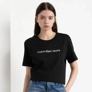 캘빈클라인 진 CALVIN KLEIN JEANS 여성 인스티튜셔널 로고 스트레이트핏 반팔 티셔츠47AB805 687827