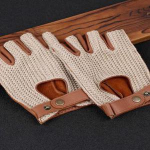 남자 반장갑 드라이빙 글러브 가죽 운전용 미끄럼 방지 얇은 라이딩 남성
