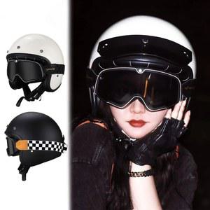 오토바이헬멧 스쿠터 전기자전거 전동킥보드 동물 하프페이스 헬멧 감성 헬맷 가죽