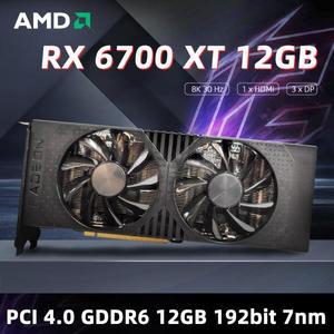 AMD Radeon RX6700 6700XT RX 6700XT 12GB GDDR6 비디오 카드 데스크탑 PC 사무용 컴퓨터 게임 RX6700XT 그