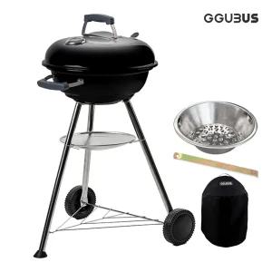 꾸버스 바베큐그릴 하이엔드 애플47 (숯통+커버SET) 야외용 숯불 BBQ 펜션 캠핑 화로대