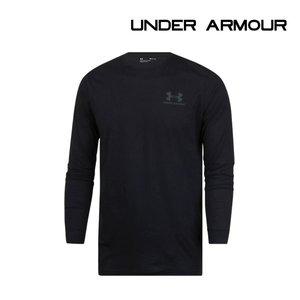 [언더아머] 긴팔티셔츠 UA 스포츠스타일 레프트 체스트 롱슬리브 남성 블랙 1329585-002