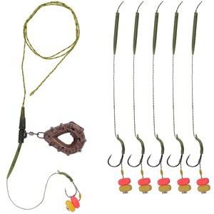 2.8온스 싱커 웨이트, , 퀵 체인지 스위블, 슬리브, 미끼 콘, 보이리 리더 리그, 잉어 낚시 장비 6개가 포함된 JSANMEI 잉어 낚시 장비 키트